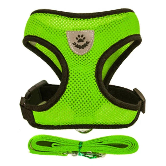Cat Harness Vest With Leash Adjustable Polyester Mesh Dog Harness