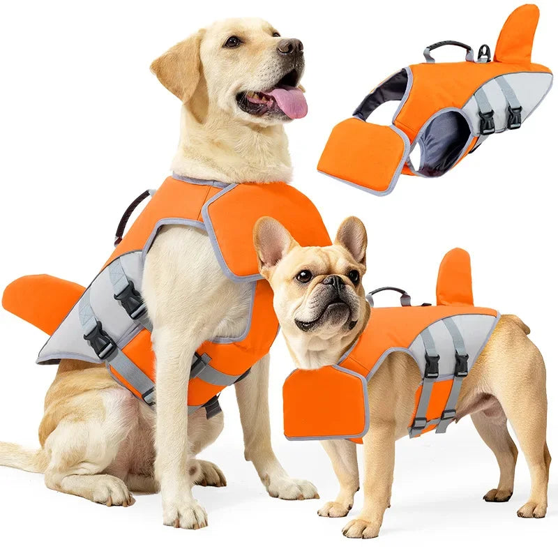 New Pet Dog Life Vest Shark Fin Shape Swimming Vest