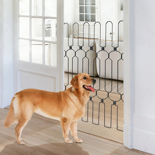 Metal Retractable Folding Pet Gate For Doorway Safety Barrier