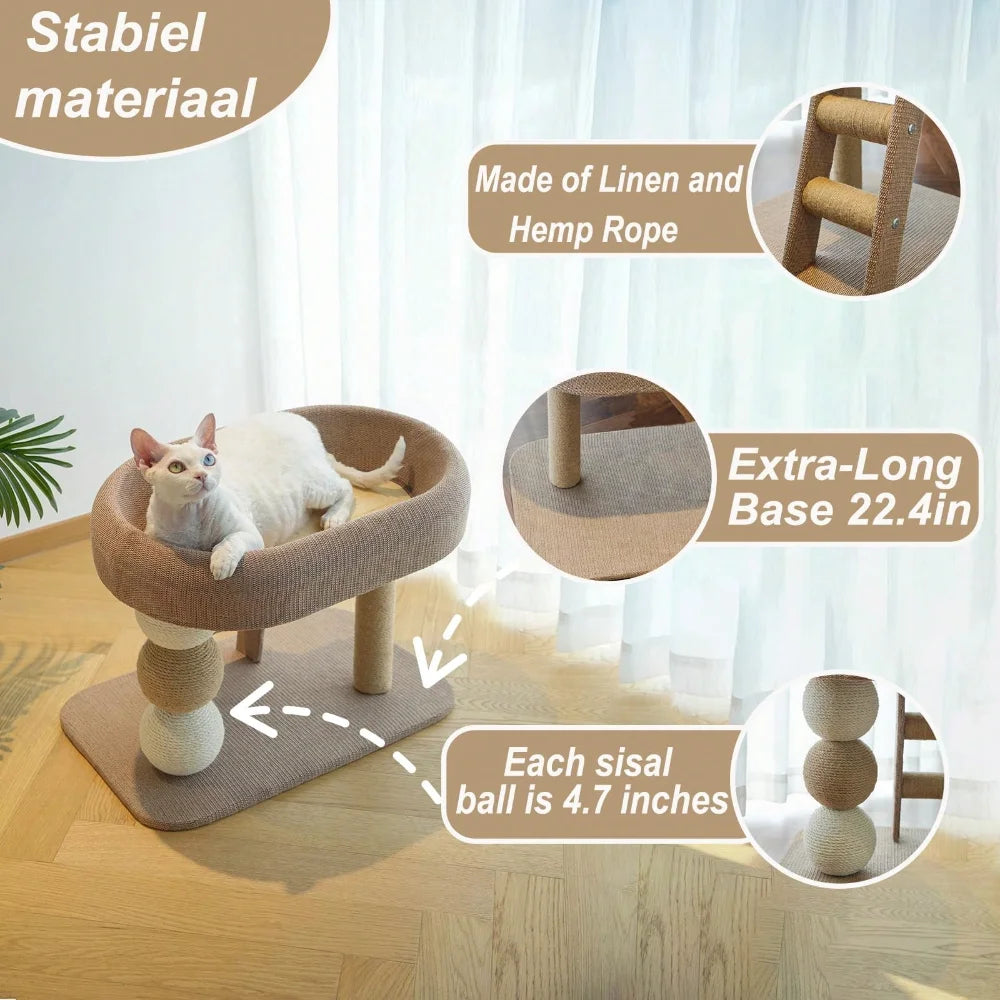 XMSJ Multi-Level Cat Tree With Scratching Post And Bed