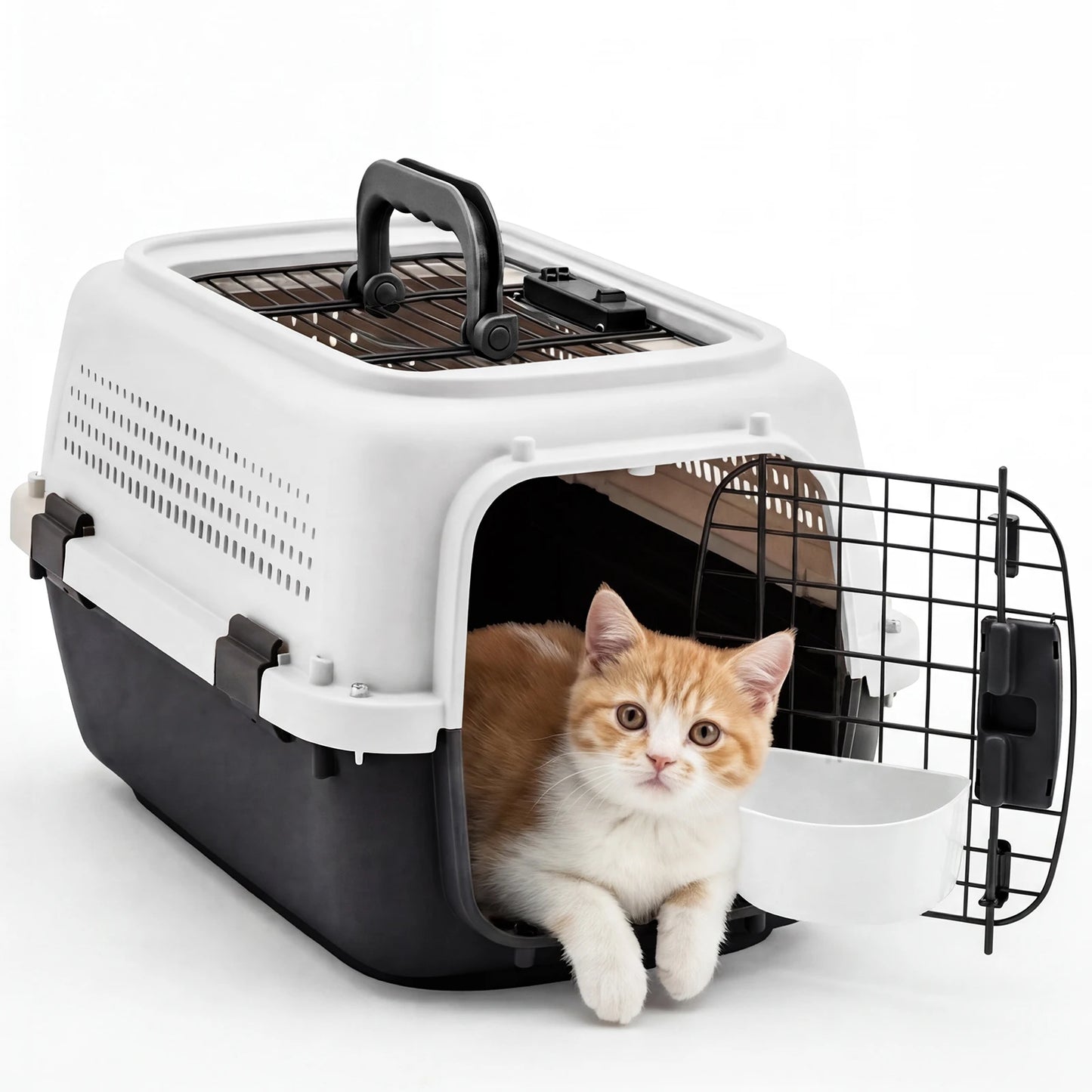 Front Top Load Pet Carrier With Wire Door And Latches