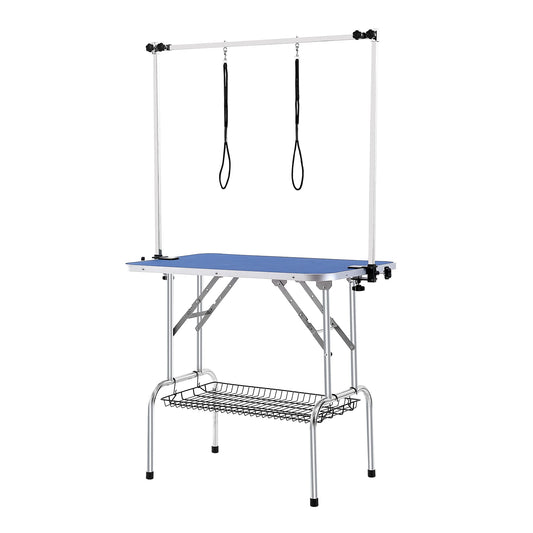 SucceBuy Two Arm Pet Grooming Table With Clamp Folding Stand