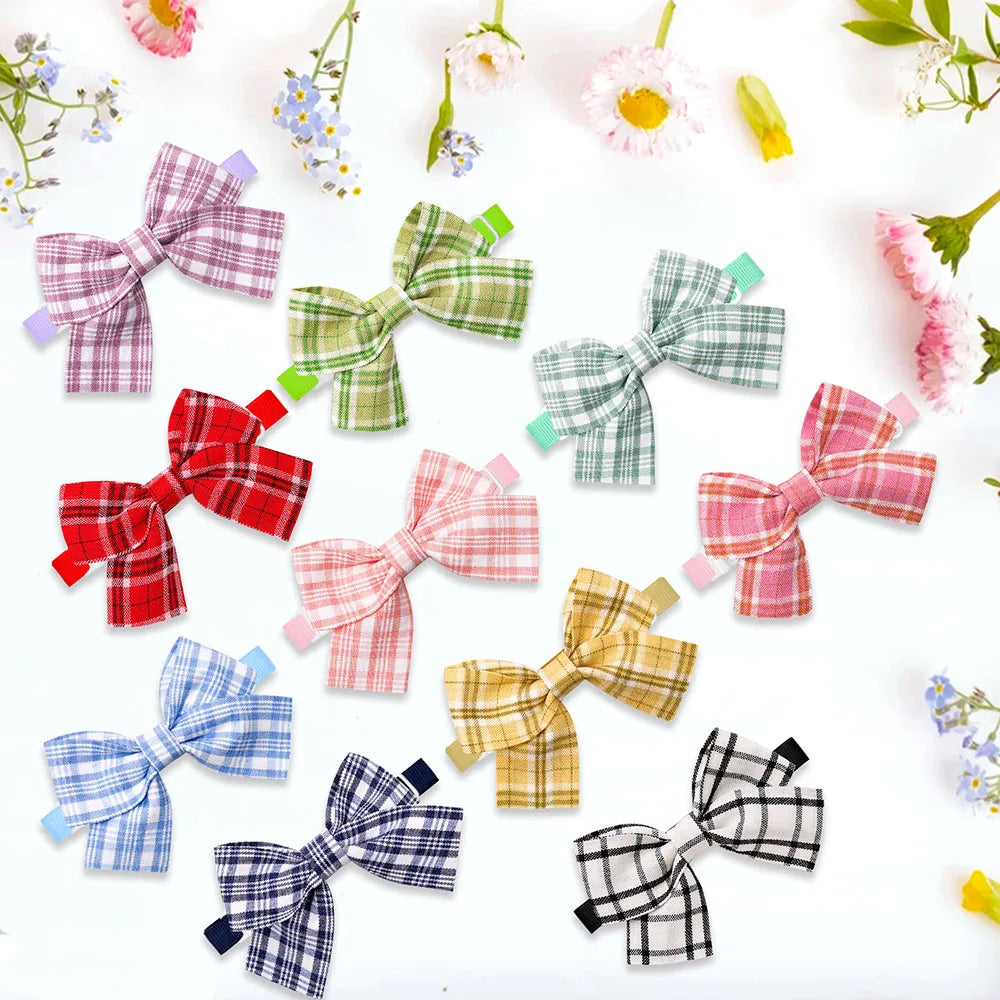MRUQ Pet 10Pcs Adjustable Plaid Dog Bow Ties Collection