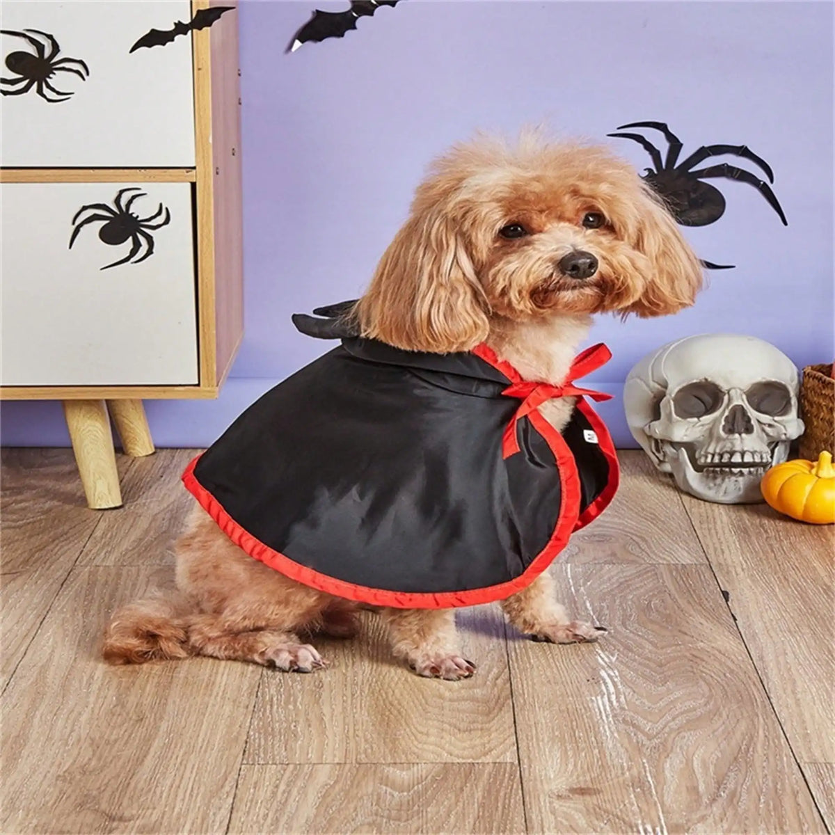 Halloween Dog Vampire Costume Cape With Devil Hat Headband