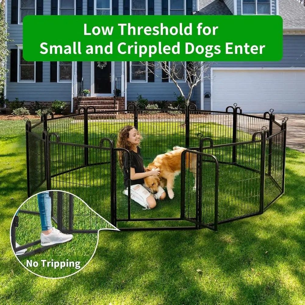 Durable Metal Dog Playpen Featuring Anti Rust Coating For Secure Outdoor Pets