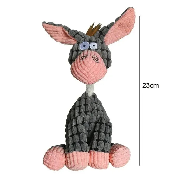 Plush Squeaky Puppy Chew Toy Donkey Design For Small Dogs