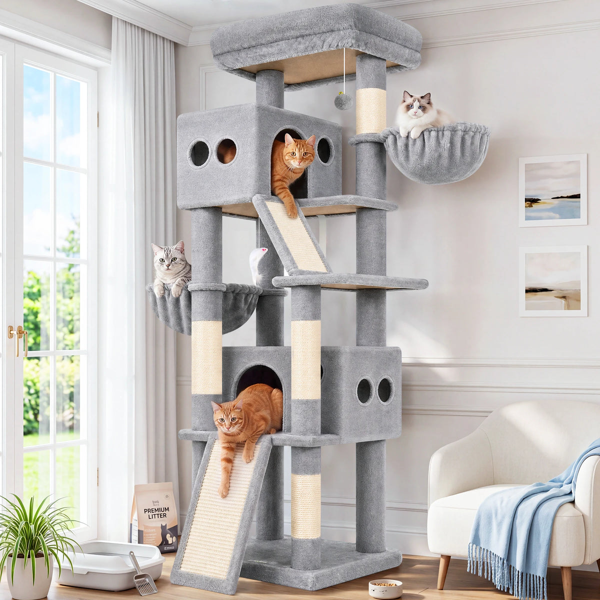Globlazer Multi-Level Cat Tree Tower With Condos And Hammocks