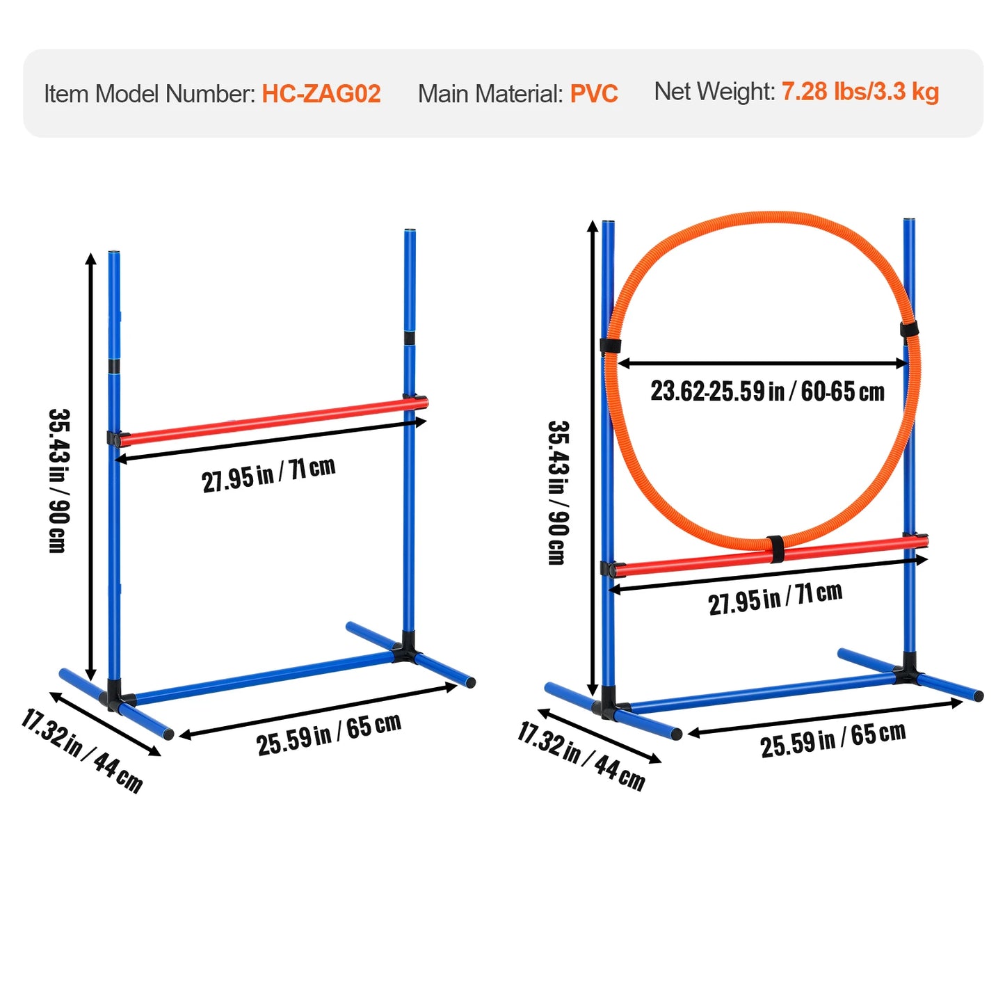 SucceBuy Dog Agility Training Set With Adjustable Hurdles Poles