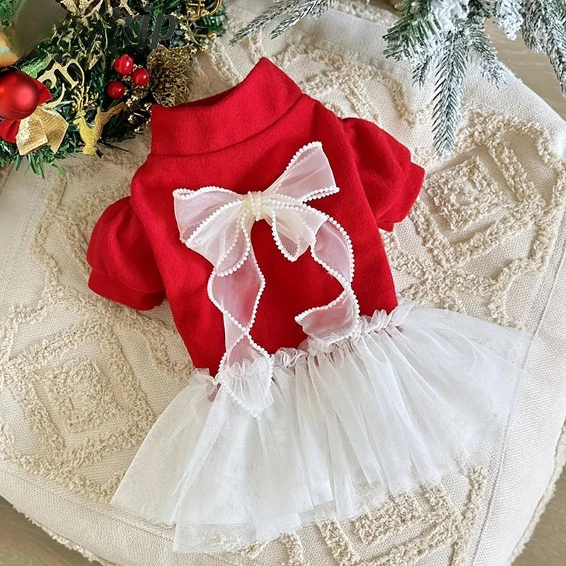 Pawstrip Christmas Plaid Dog Dress And Skirt For Pets