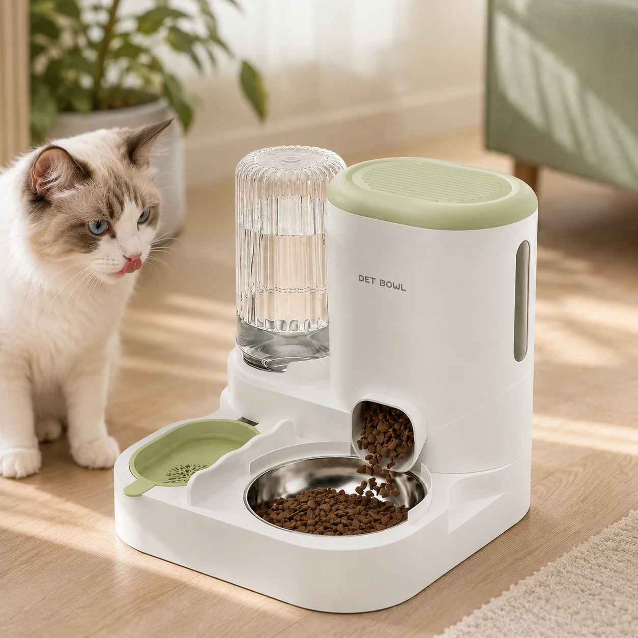 Automatic Pet Feeder Water Dispenser 2In1 Dogs And Cats