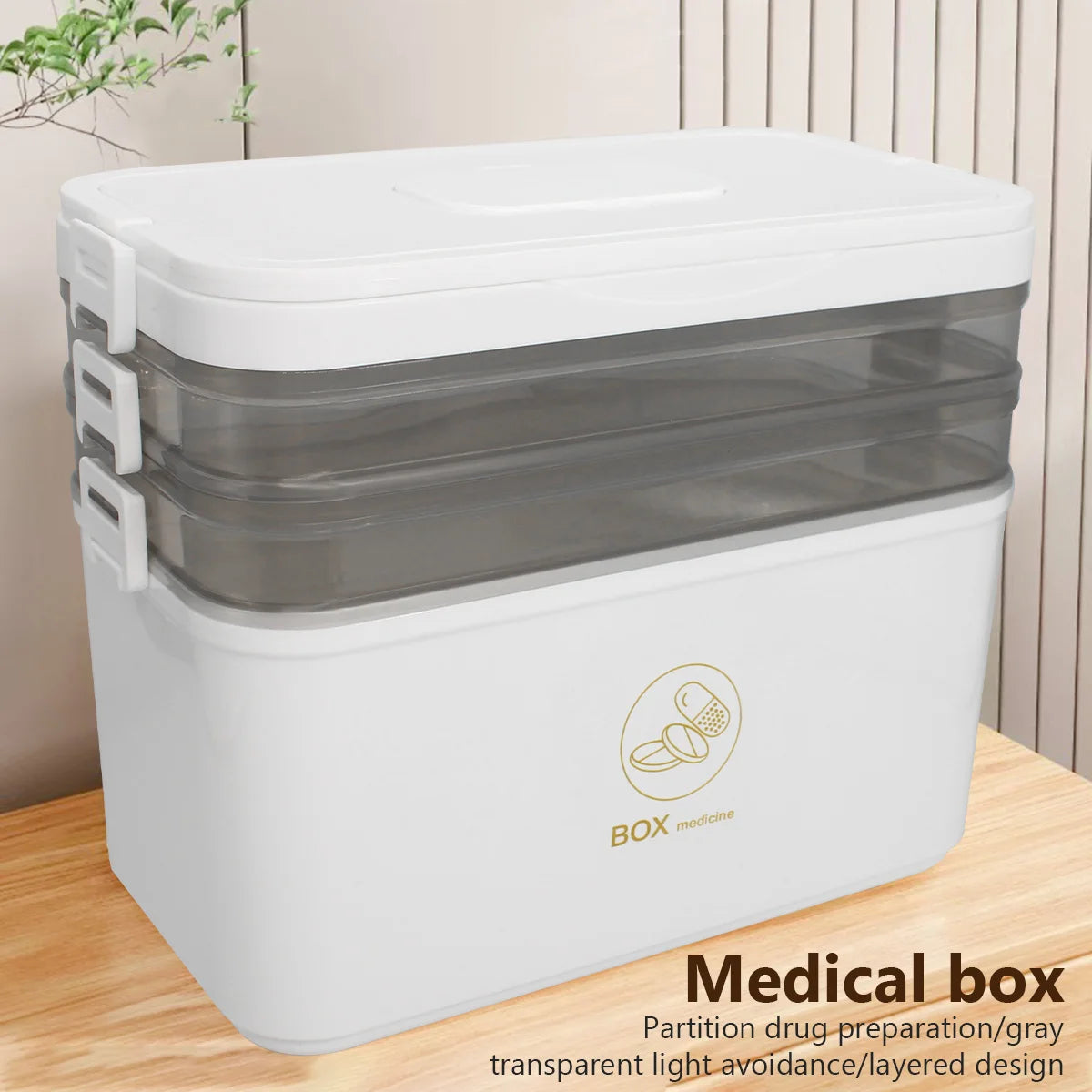 YX Large-Capacity First Aid Storage Box With Transparent Lid