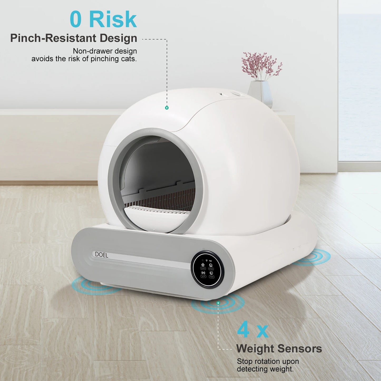 DOEL Self Cleaning Cat Litter Box With WiFi App Control