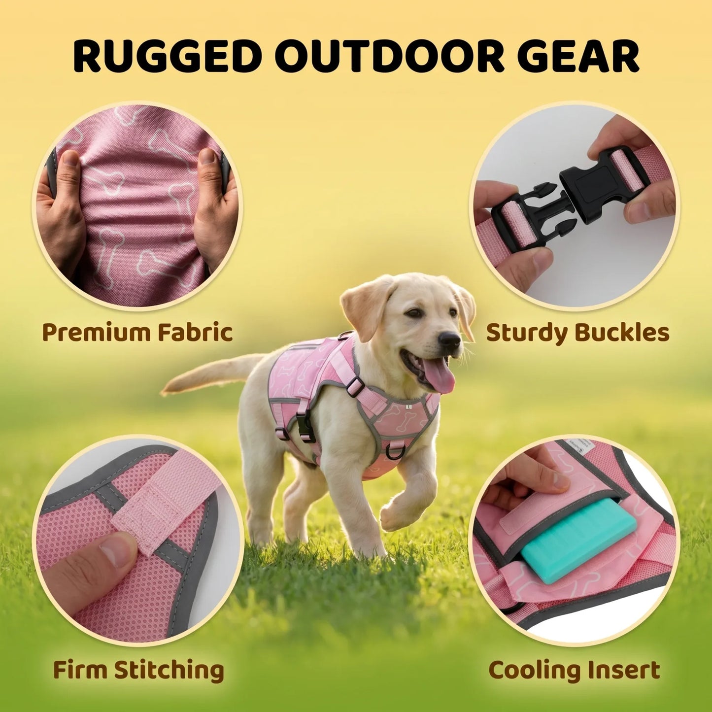 Dog Cooling Vest Harness For Outdoor Walks And Training