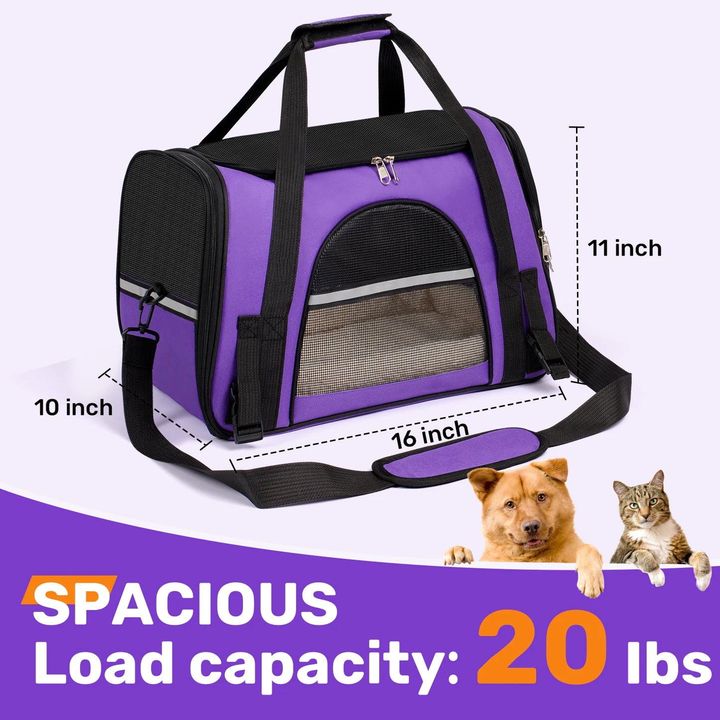 Airline Approved Soft Sided Pet Carrier For Cats And Dogs