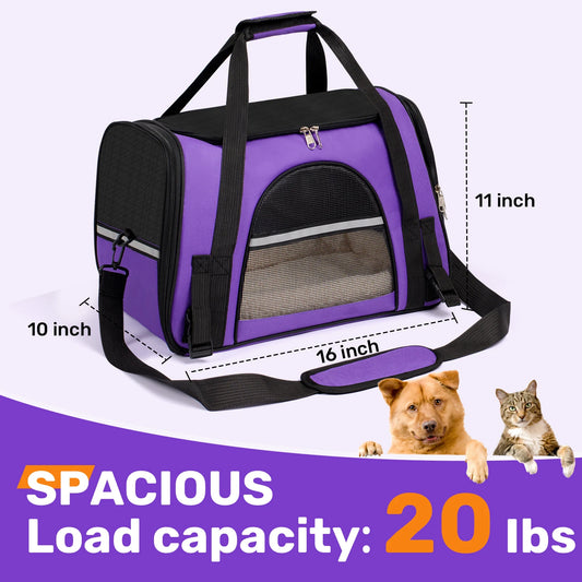Airline Approved Soft Sided Pet Carrier For Cats And Dogs