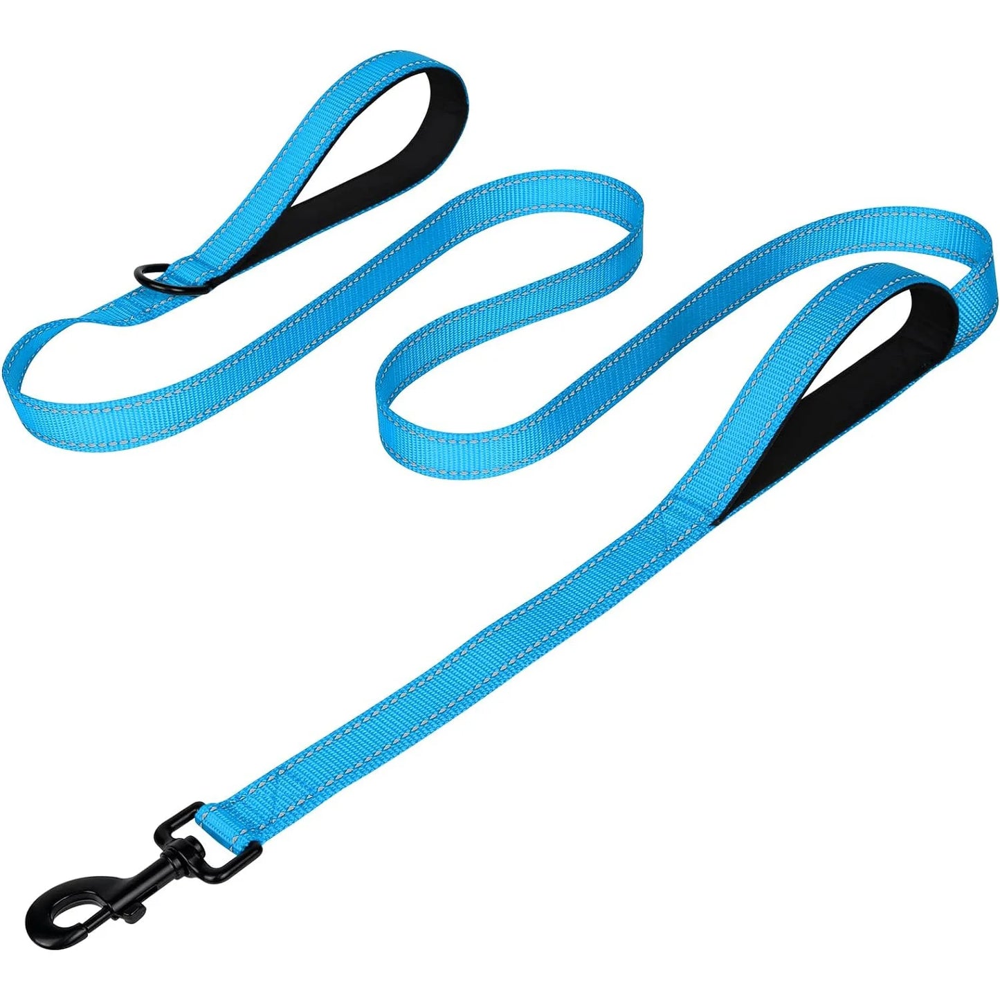 Heavy Duty Double Handle Dog Leash With Reflective Strips