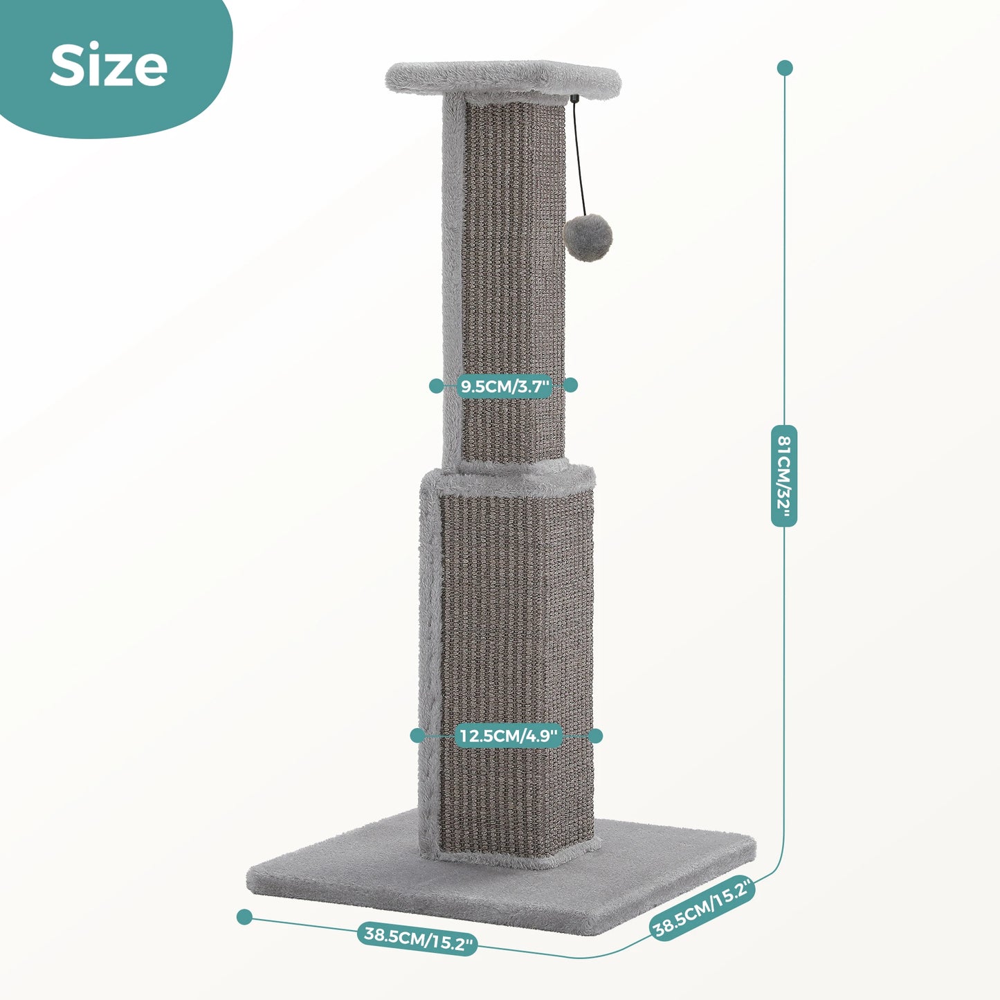 PAWZ Road Large Cat Scratching Post Indoor Sisal Ball Toy