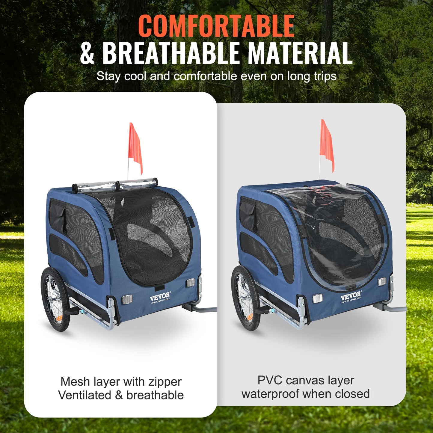 Pet Cart Bicycle Carrier Dog Trailer Collapsible Reflectors And Coupler