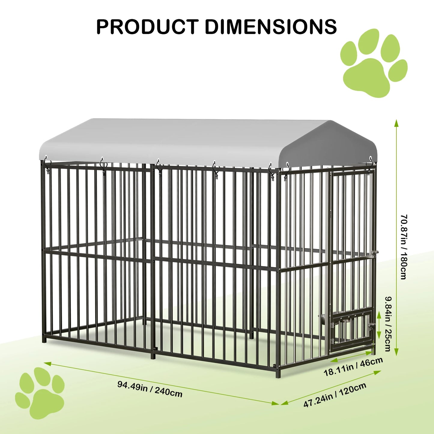 TWISTER.CK Outdoor Heavy Duty Dog Kennel Walk In With Roof