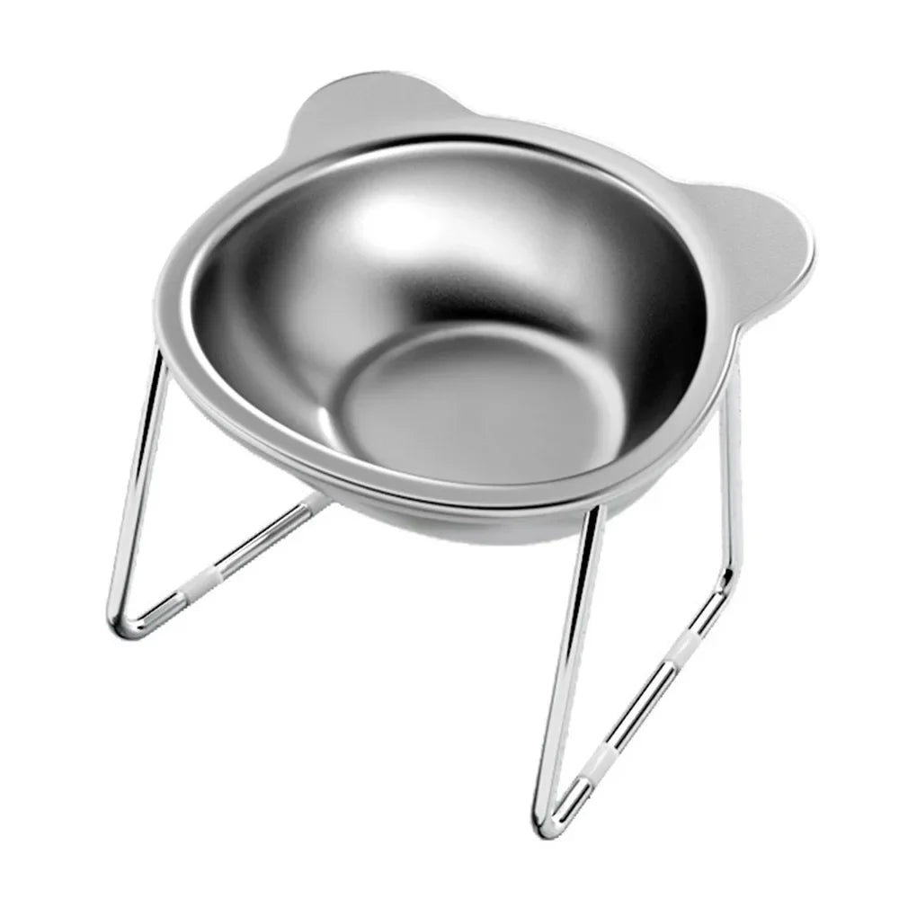 304 Stainless Steel Raised Cat Bowl With 15 Degree Tilt