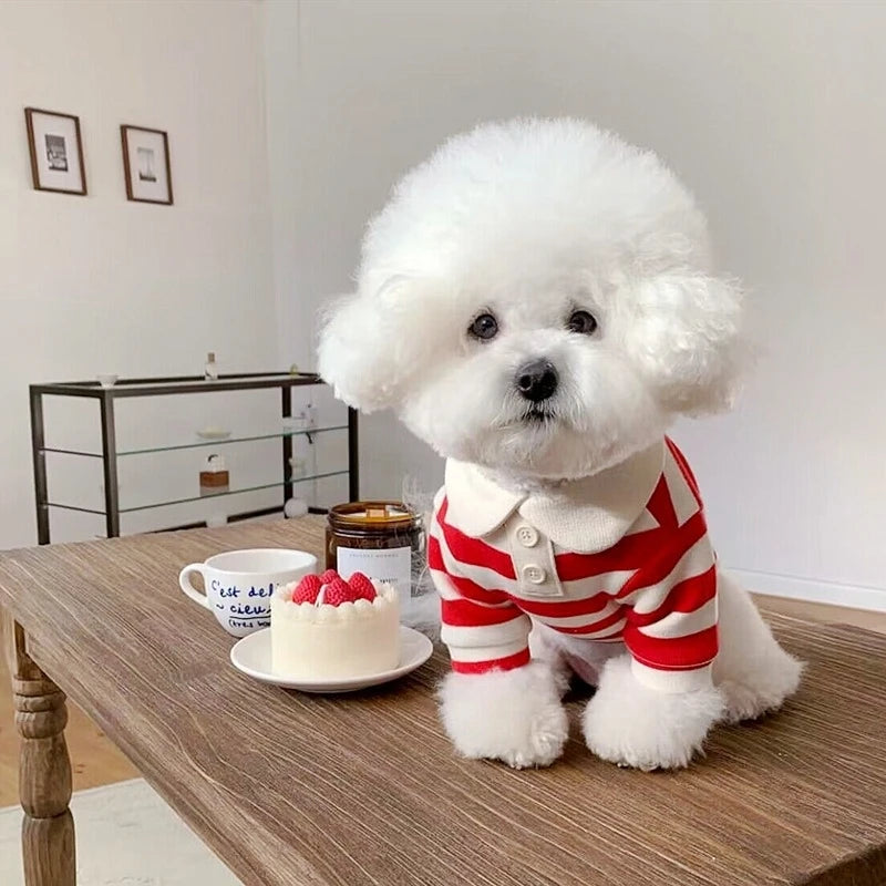Summer Dog Polo Shirt Striped Cooling Vest For Small Dogs