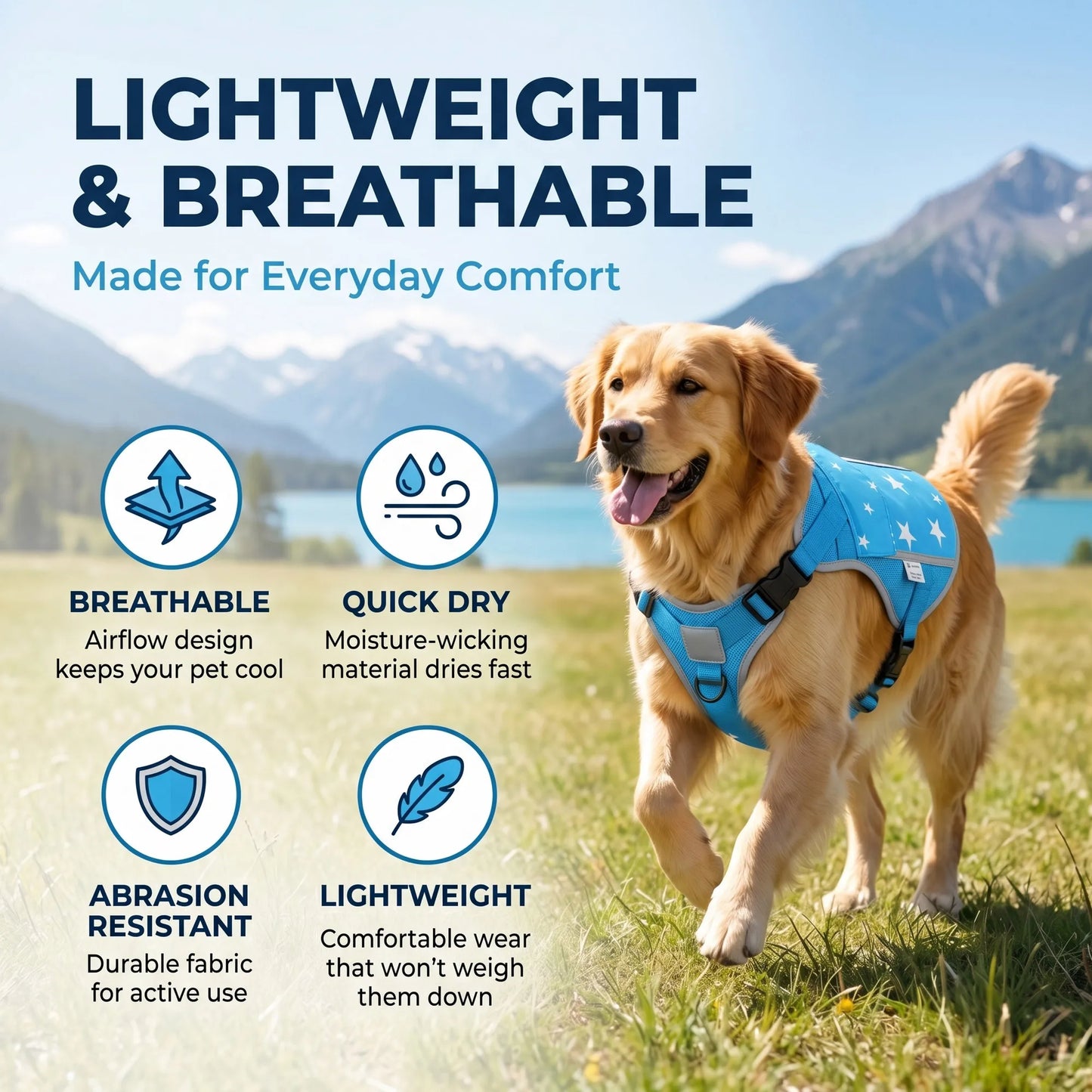 Dog Cooling Vest Harness For Outdoor Walks And Training