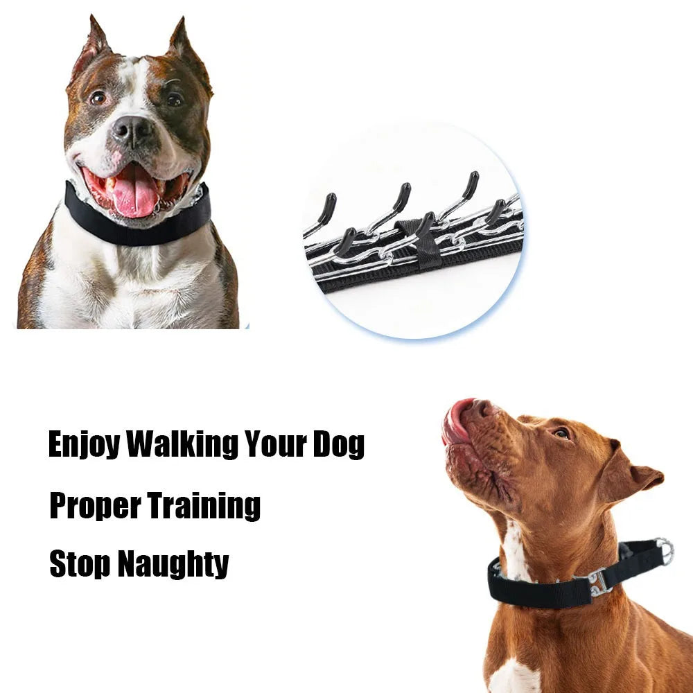 Dog Prong Training Collar With Quick Release Buckle Nylon Protective Sleeve
