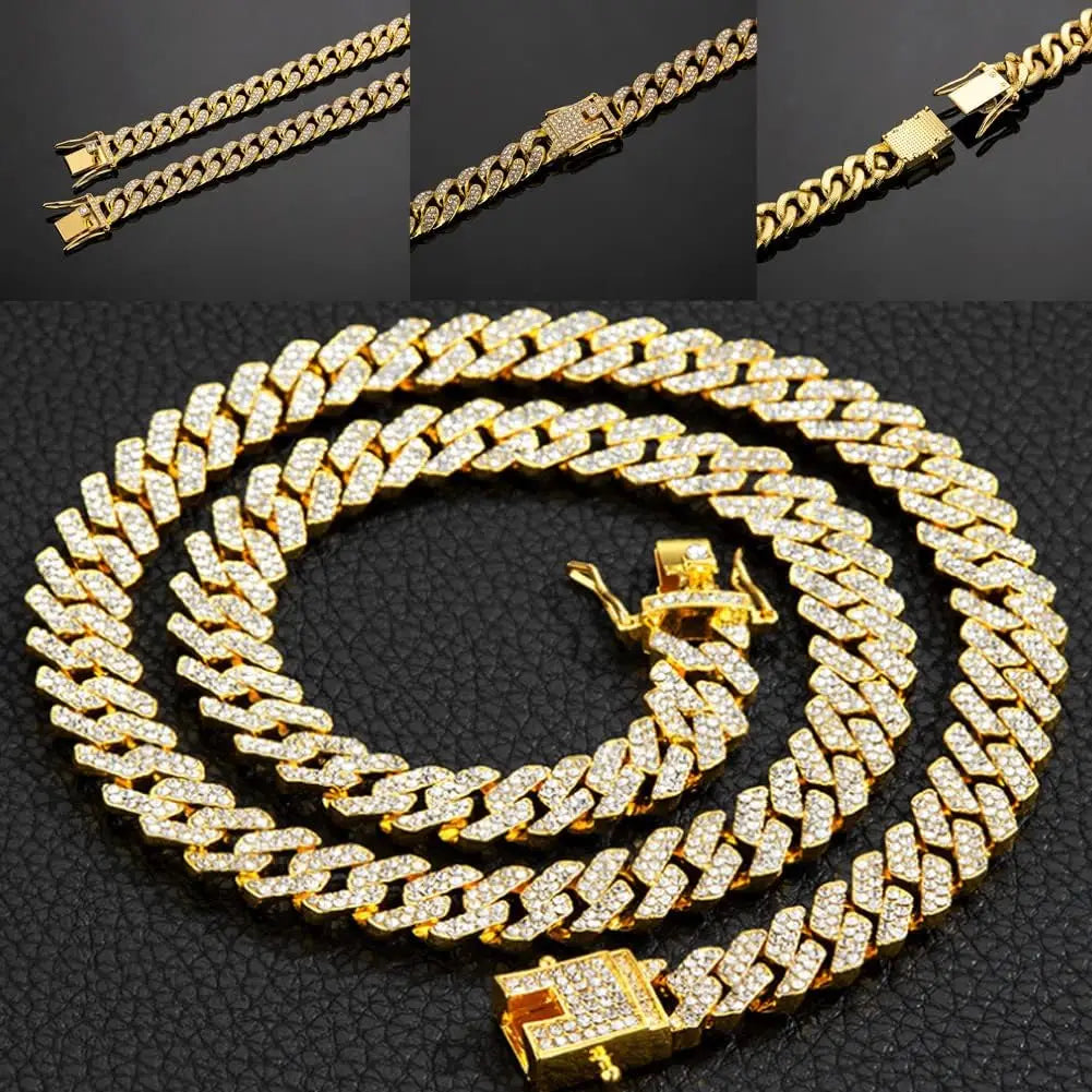 Cuban Chain Stainless Steel Dog Collar With Adjustable Safety Buckle