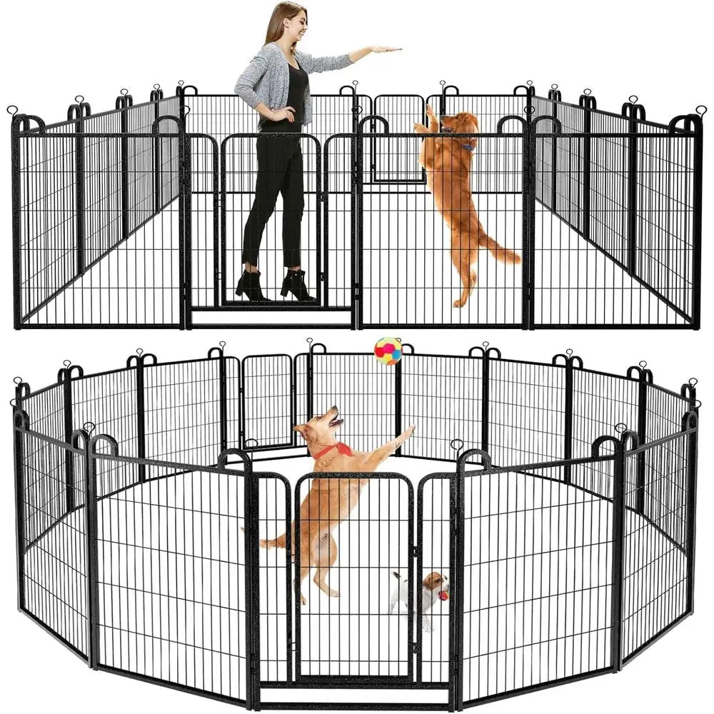 Durable Metal Dog Playpen Featuring Anti Rust Coating For Secure Outdoor Pets