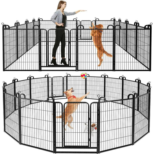 Durable Metal Dog Playpen Featuring Anti Rust Coating For Secure Outdoor Pets
