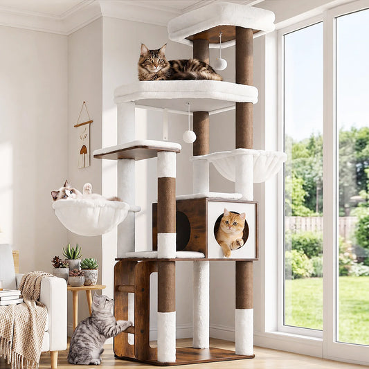 GLOBLAZER Multilevel Cat Tree With Condos And Hammocks