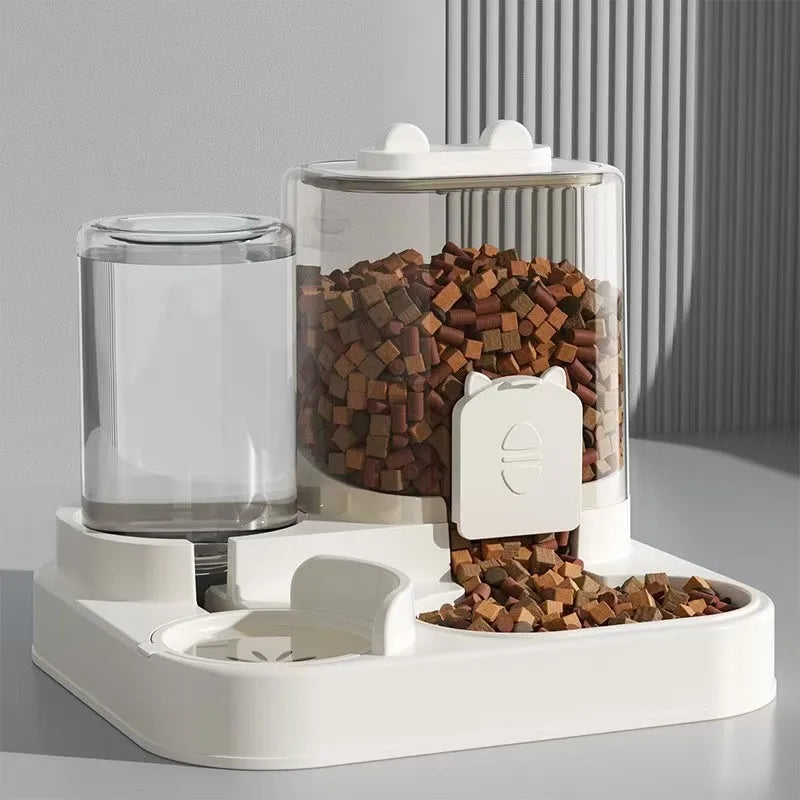 Automatic Dog Cat Feeder With Water Fountain And Ample Capacity