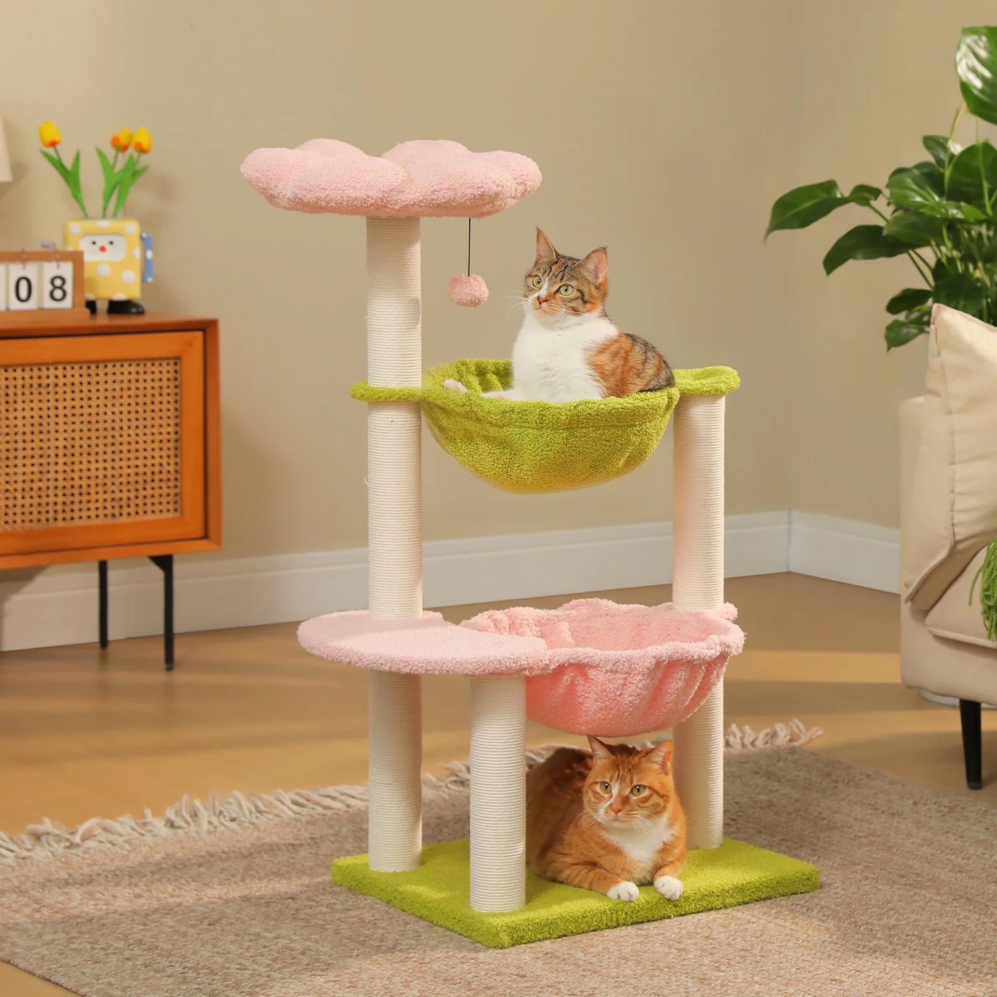PAWZ Road Flower Cat Tree With Hammocks And Scratching Posts
