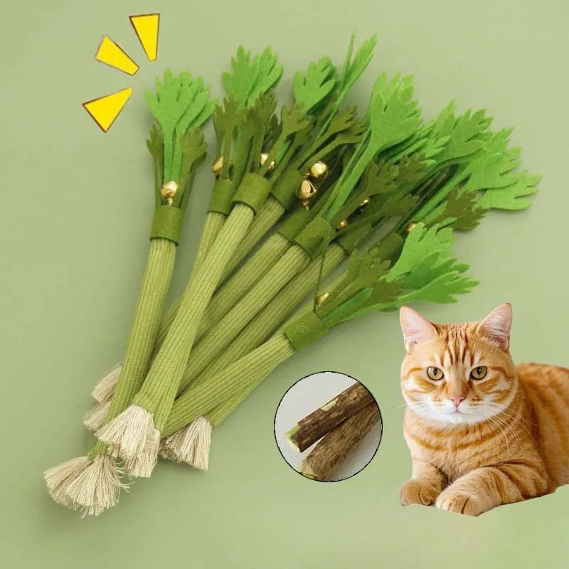 Cat Chew Toys Interactive Catnip Molar Stick With Bell