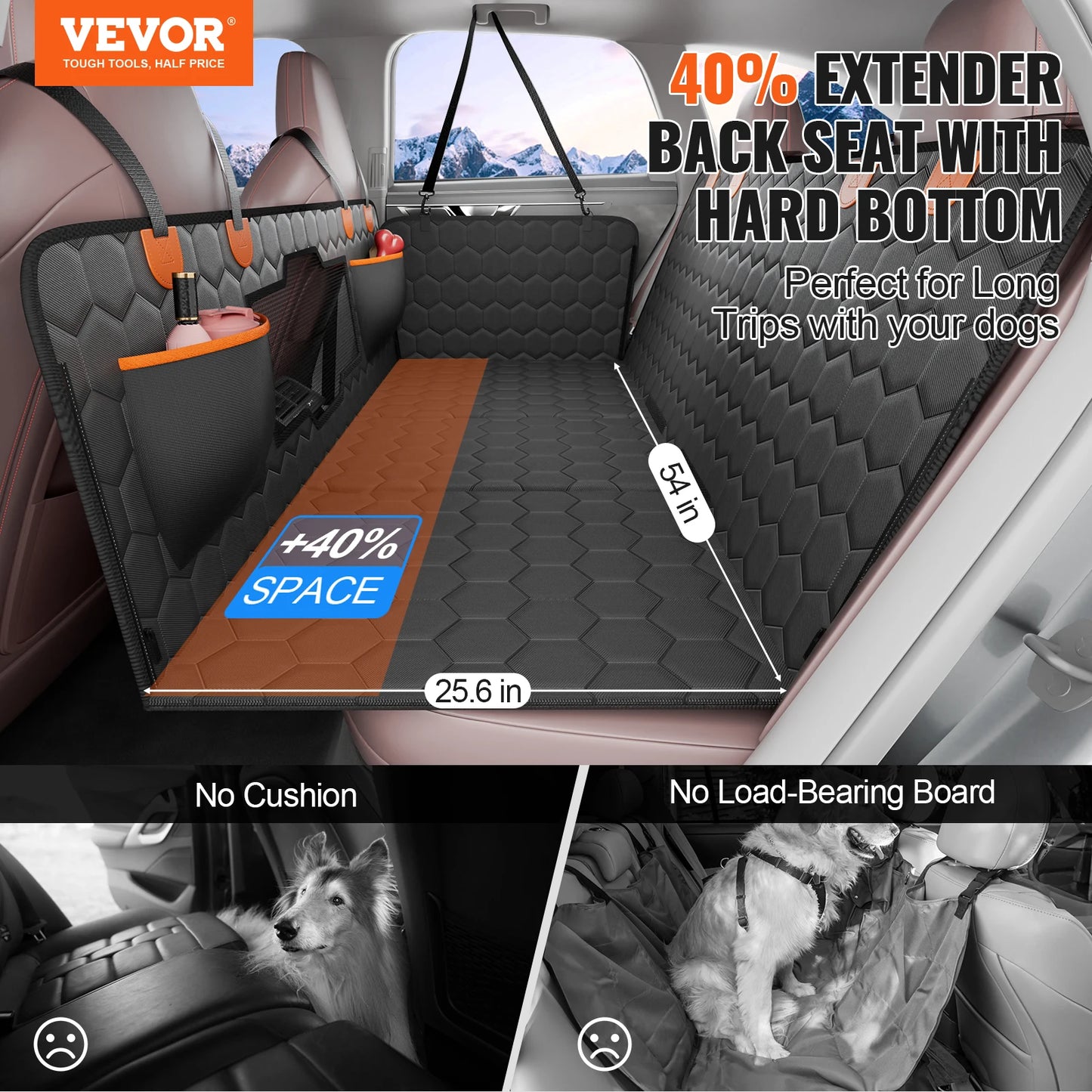 SucceBuy Back Seat Extender Dog Car Seat Cover Mesh Window