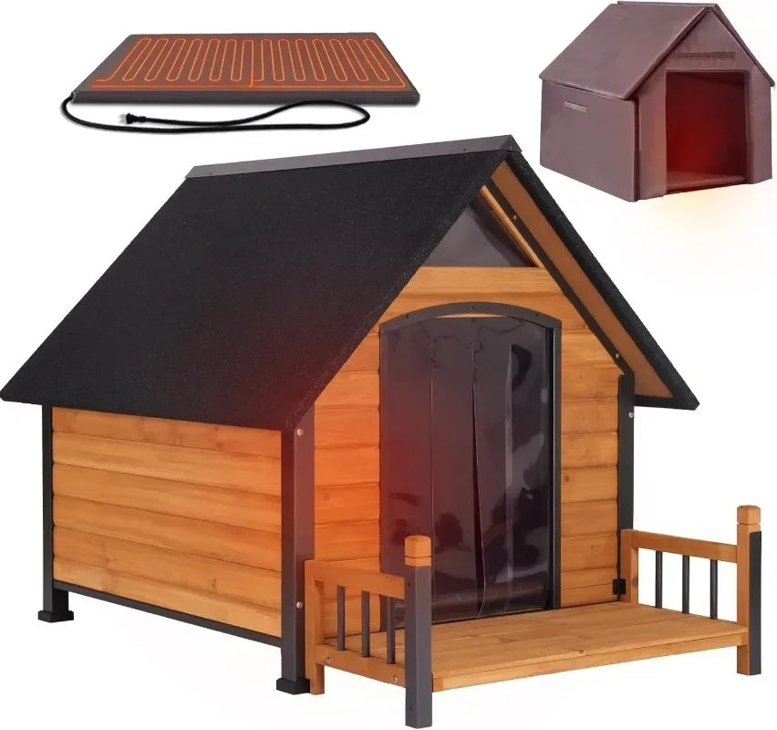 GUTINNEEN Outdoor Heated Dog House With Insulation And Pad