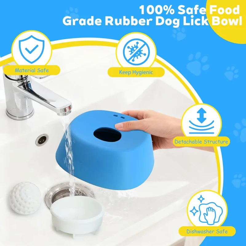 Slow Feeder Dog Bowl Non Slip Anti Choking Broth Treats