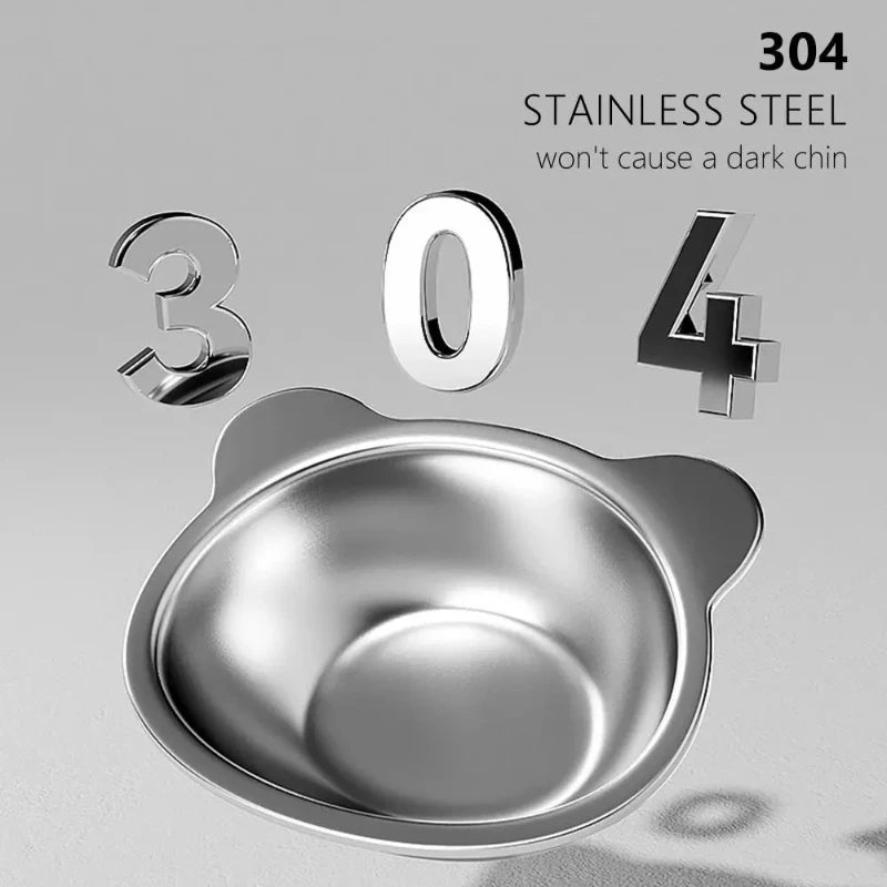 304 Stainless Steel Raised Cat Bowl With 15 Degree Tilt