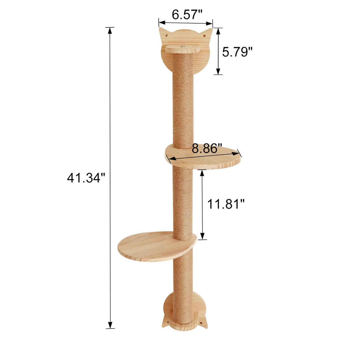 41In Cat Tree With Scratching Posts 2 Perches Platforms Wall Mounted Sisal Scratcher Hammock For Cats Kittens Climb Play Rest