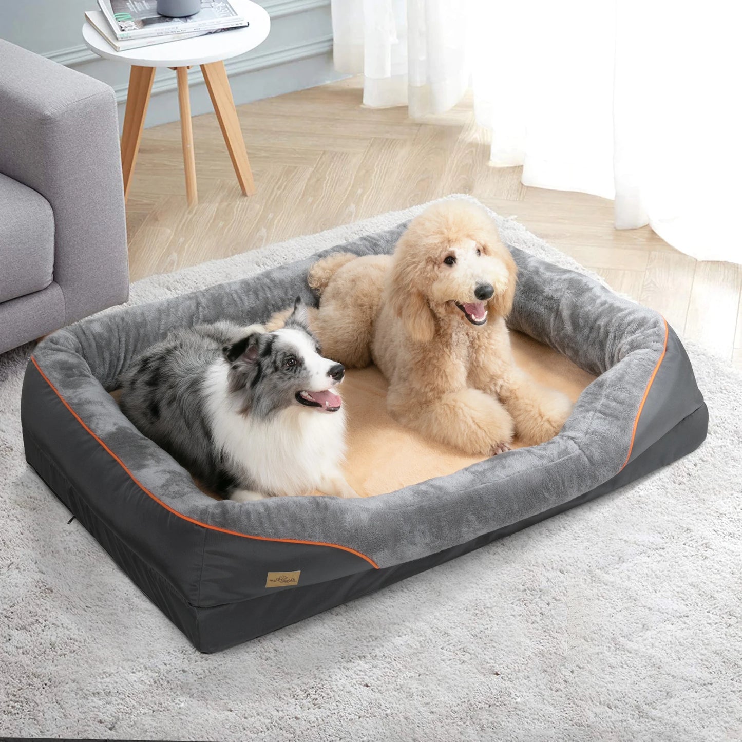 BINGOPAW Dog Bed With Waterproof Anti Allergy Removable Washable Cover