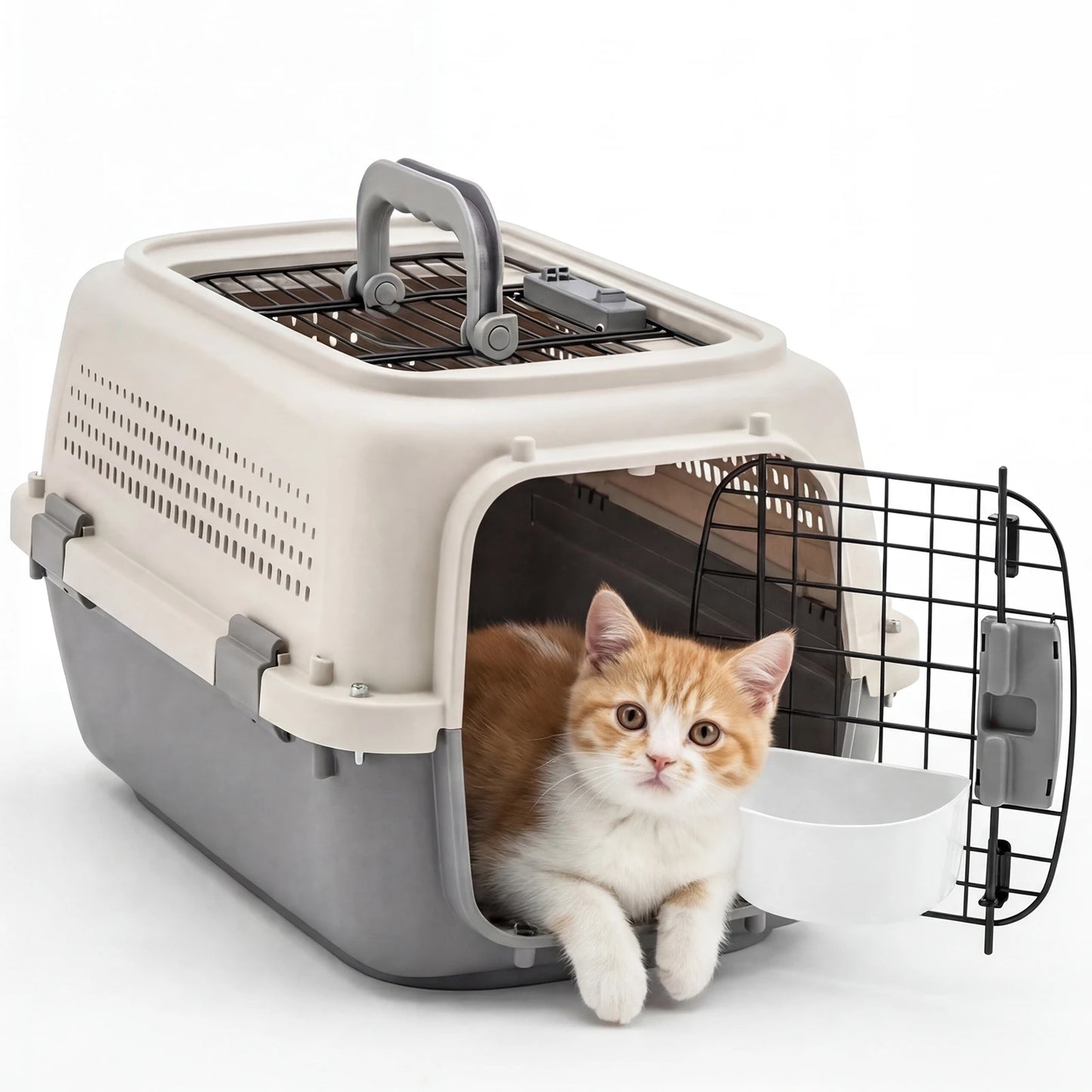 Front Top Load Pet Carrier With Wire Door And Latches