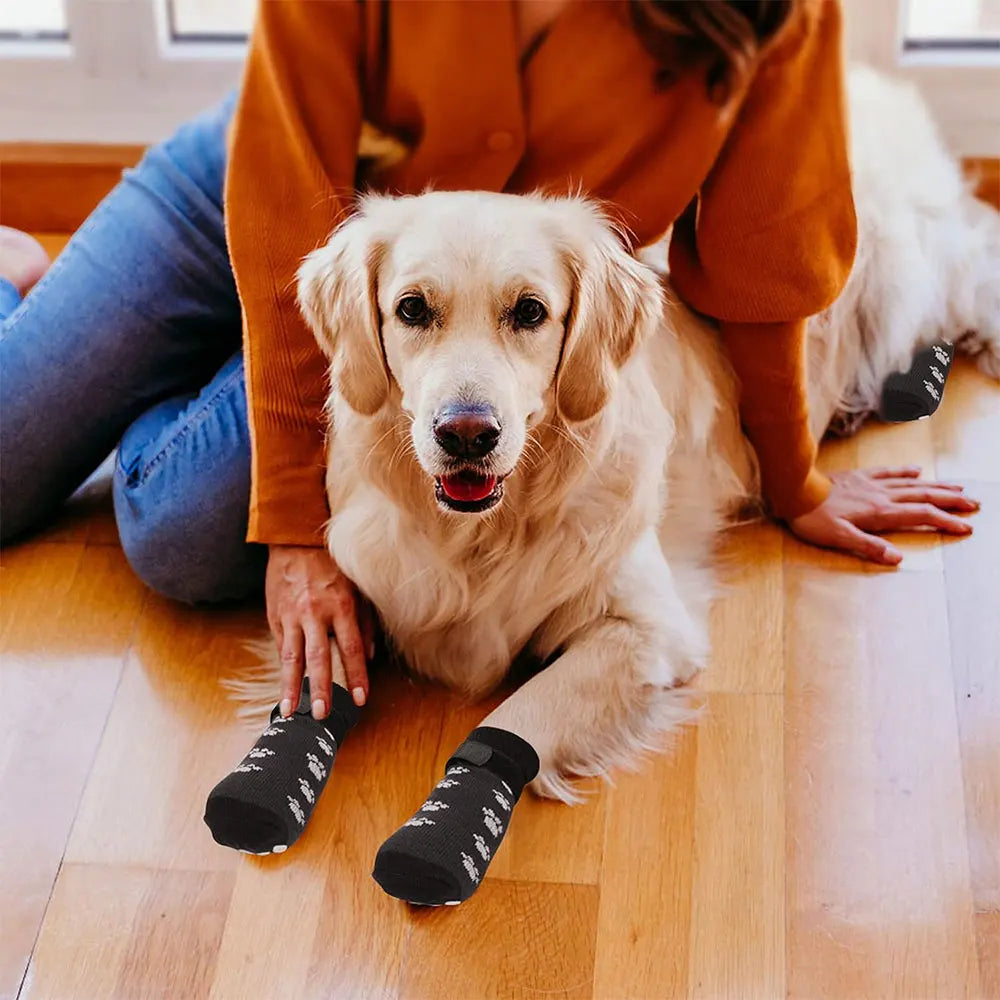 Anti Slip Dog Socks 4 Pack For Paw Protection Scratch
