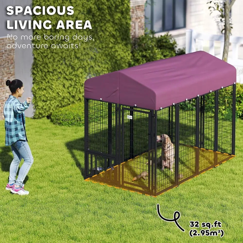 Heavy Duty Outdoor Dog Kennel With Roof And Secure Lock