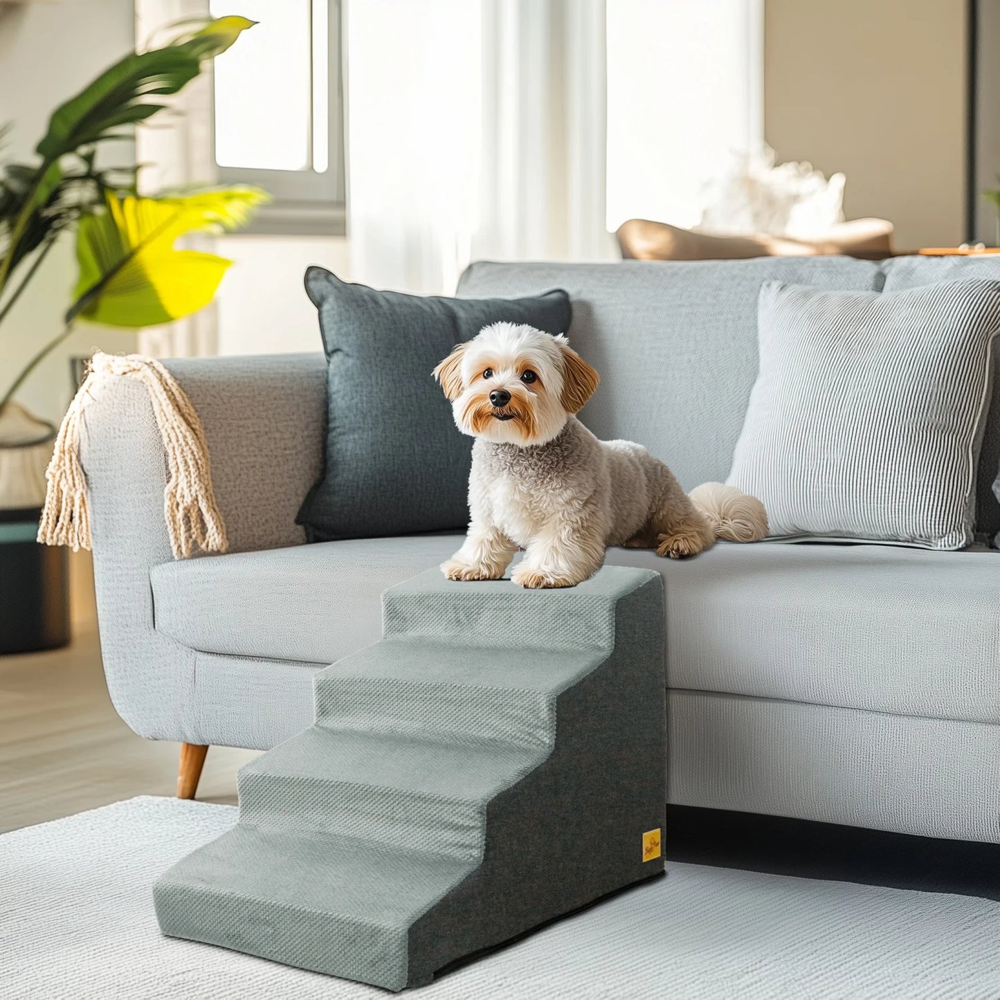 Dog Steps For Small Dogs Three Quarter Steps Stairs Ramp With Washable Cover