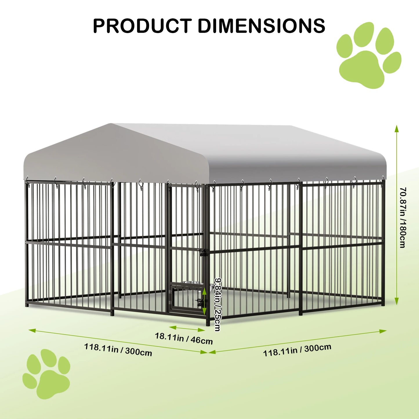 TWISTER.CK Outdoor Heavy Duty Dog Kennel Walk In With Roof