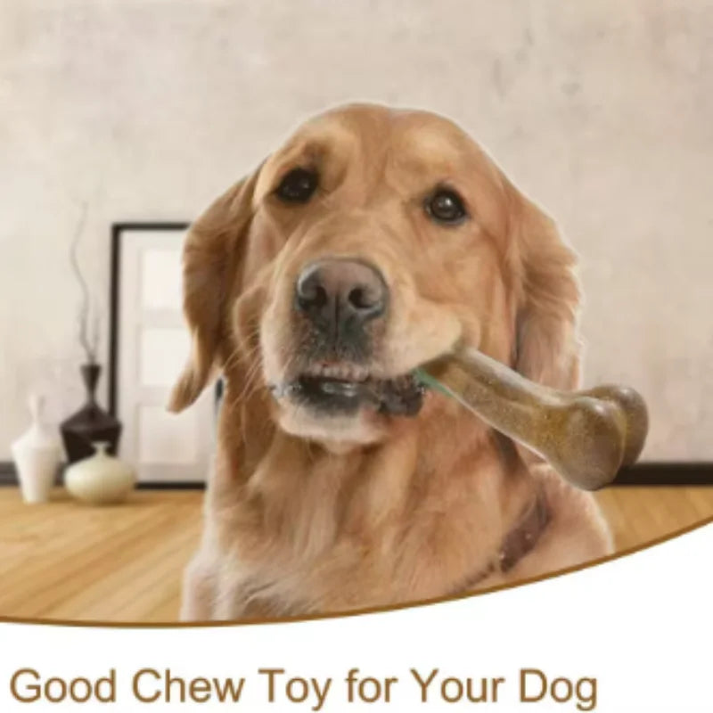 Indestructible Natural Wood Dog Bone Chew Toy For Happy Puppies