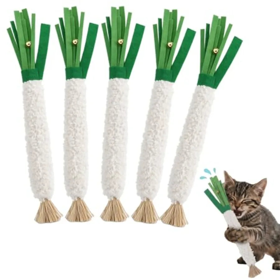 Wood Knotweed Felt Chew Sticks For Cat Dental Care 5 Pack