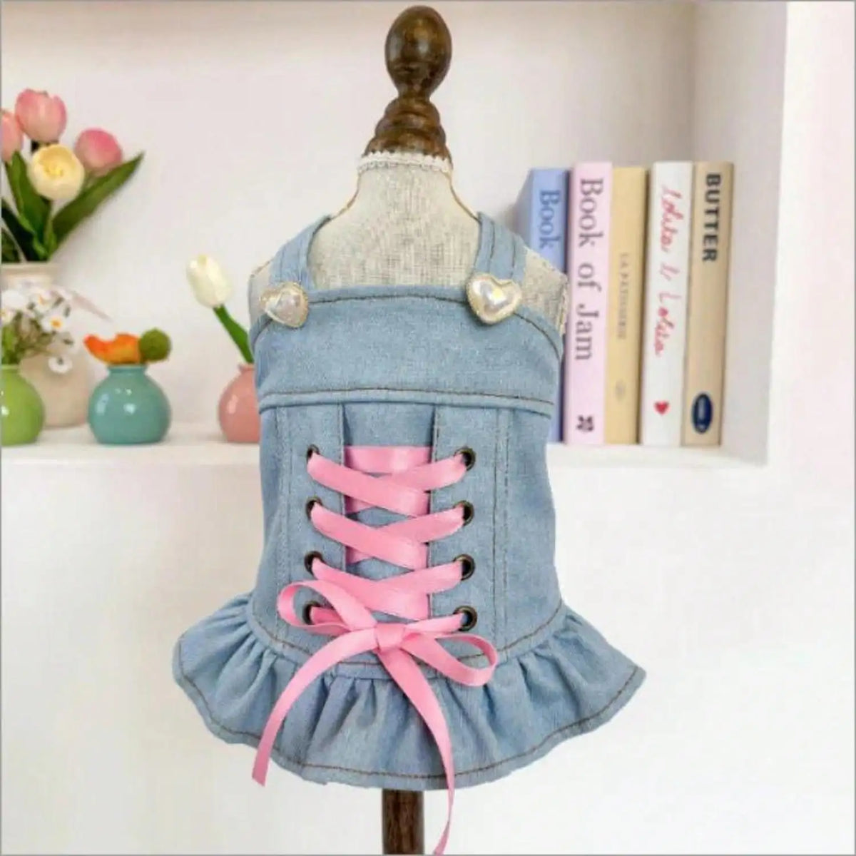 Designer Dog Denim Jacket - Cute Stylish Princess Style With Fun Prints For Small Dogs Pet Jeans Vest