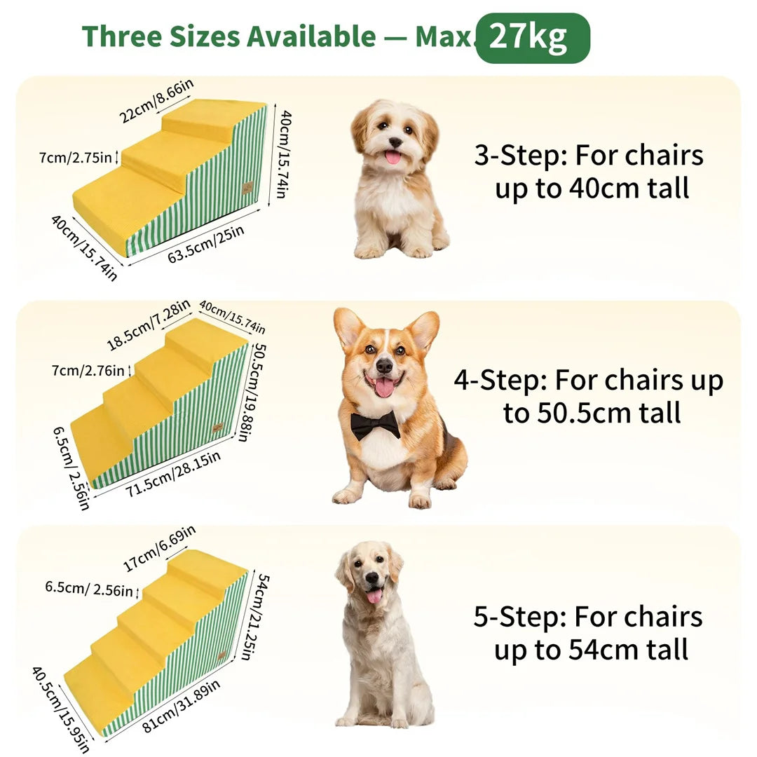 Non-Slip Dog Stairs High Density Foam With Removable Cover