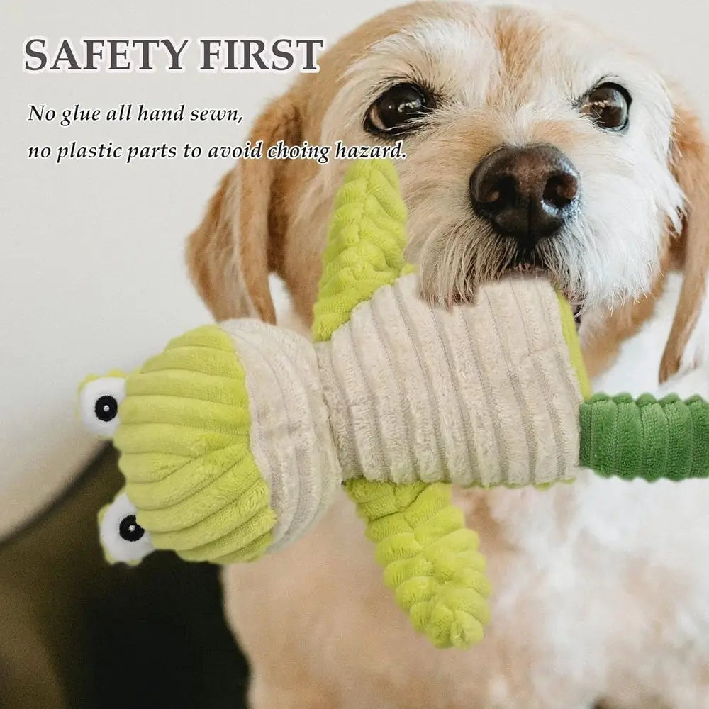 5 Pack Tough Squeaky Plush Dog Toys Assorted Bundle